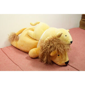 Pillowfort Lion and Baby Weighted Plush Kids' Throw Pillow Yellow (Mark)